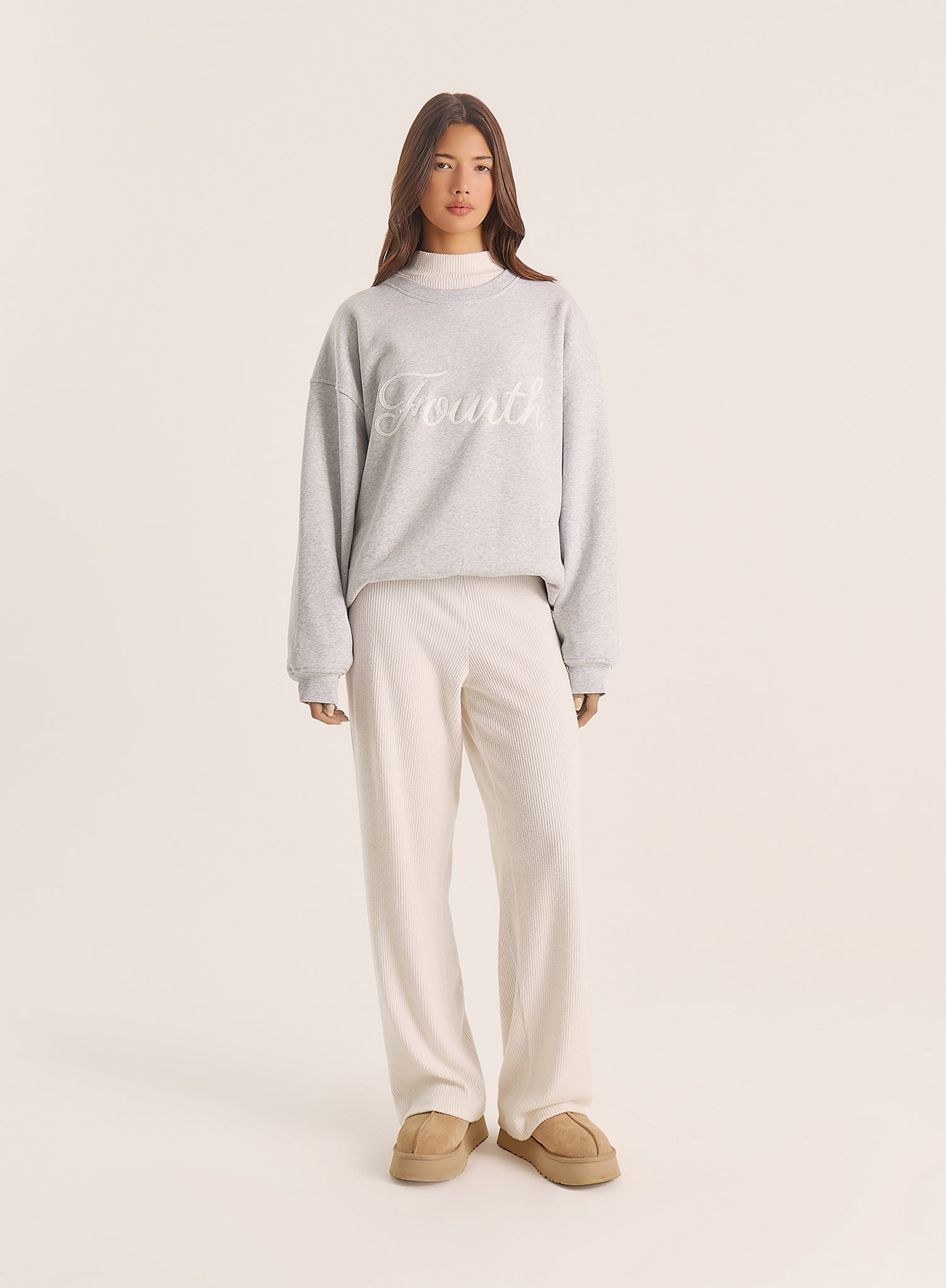 Light Grey Fourth Script Slogan Sweatshirt